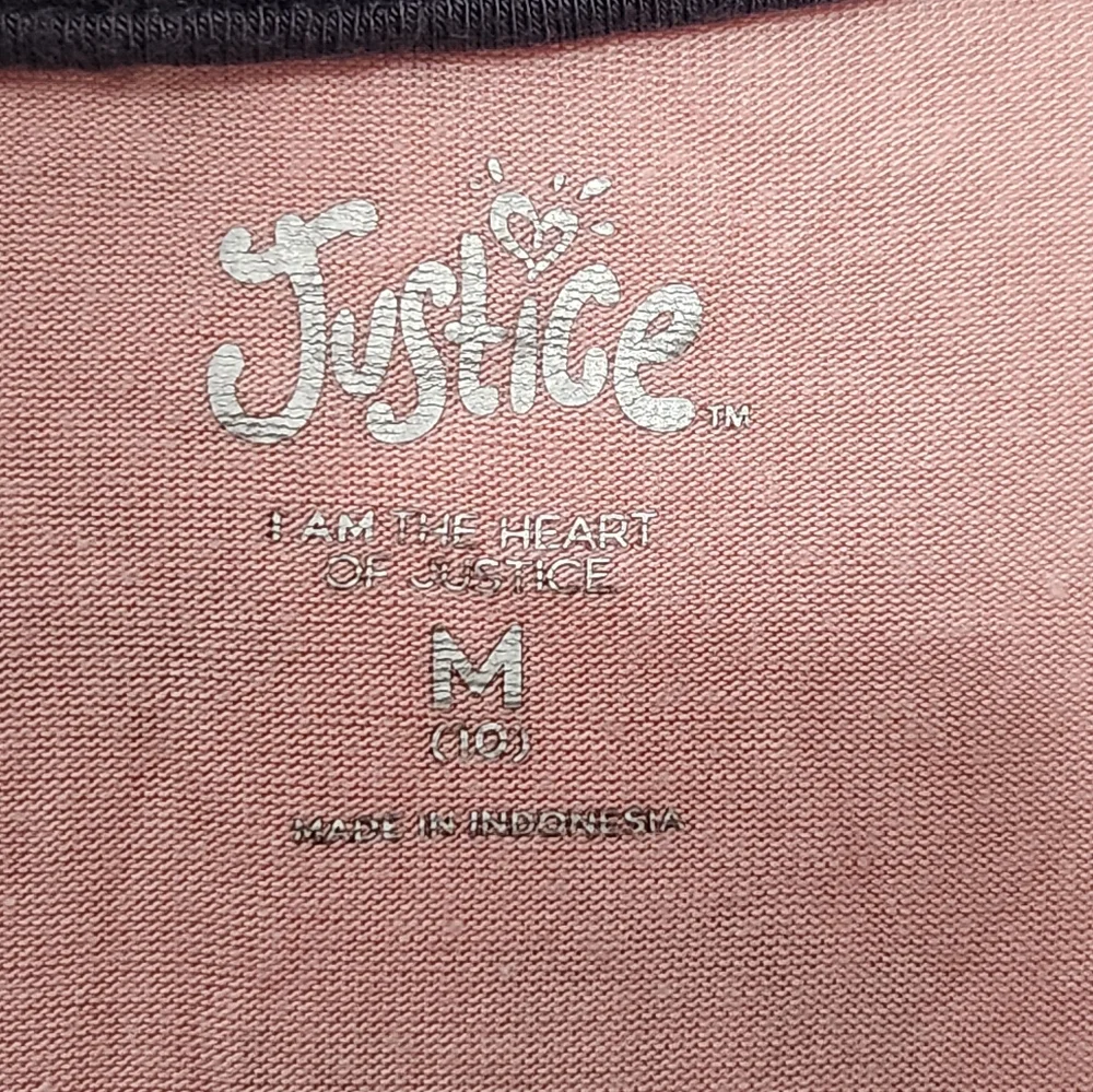 Bundle 2 Justice Short Sleeve Tees with Graphic Designs Size M (10)